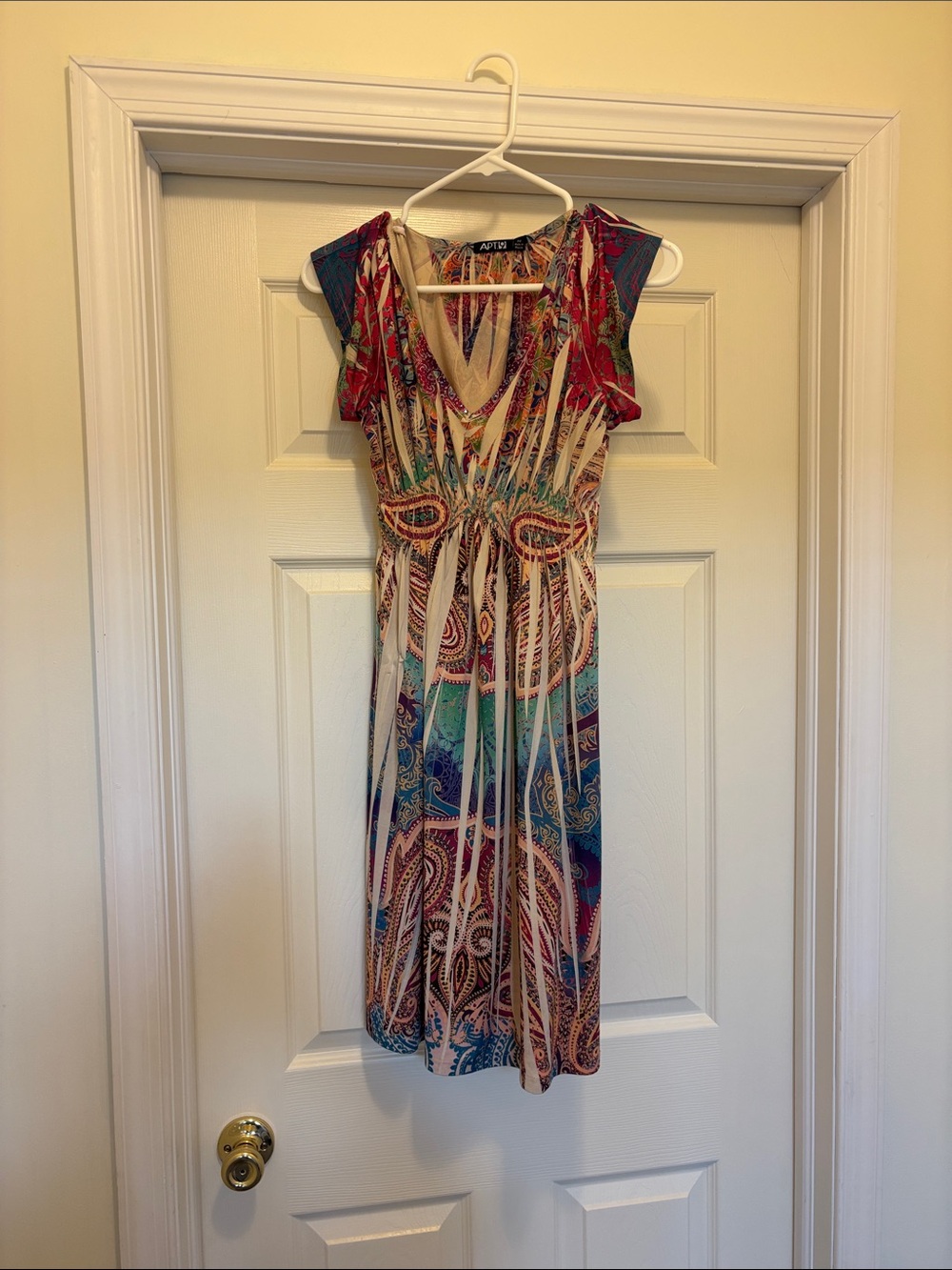 Apt. 9 Multicolor Paisley V-Neck Midi Dress - Pink, Blue, Cream